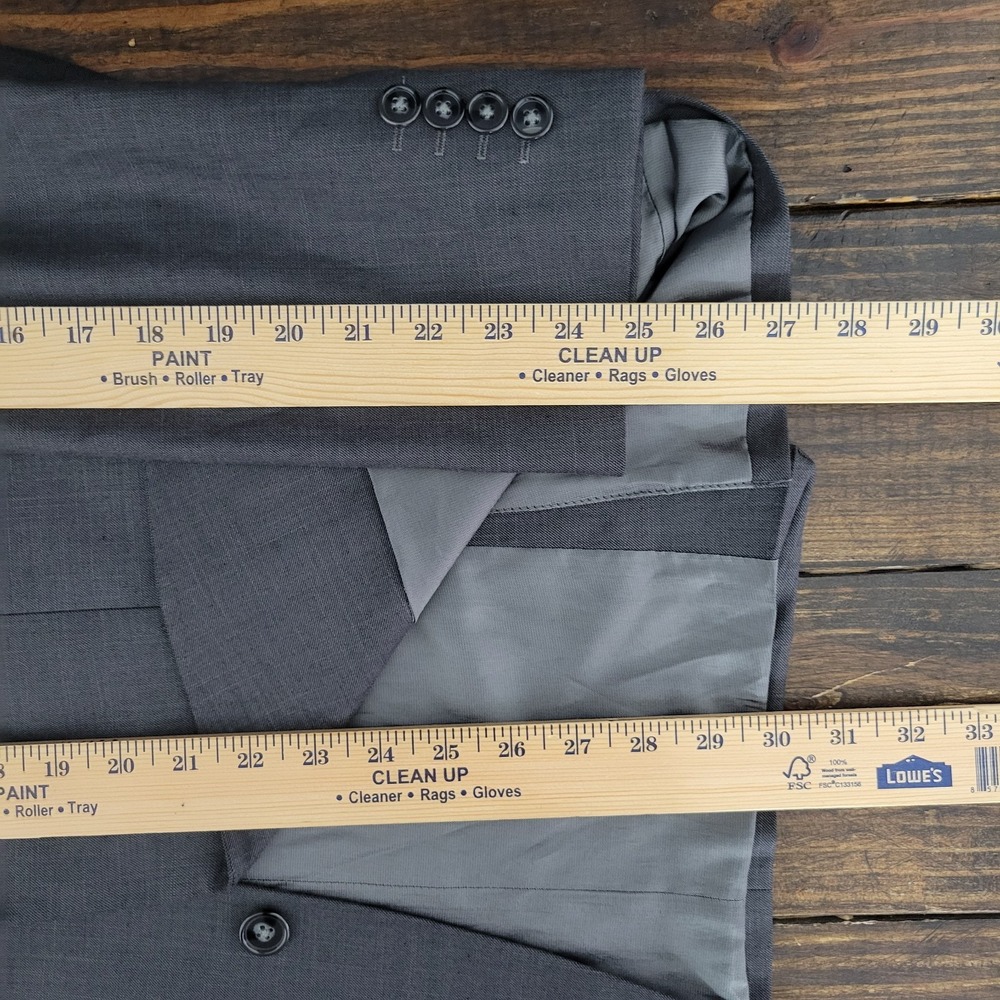 APT.9 Men's Sport Coat Blazer Two Button Gray Polyester Blend Slim Fit 38R - Picture 5 of 14
